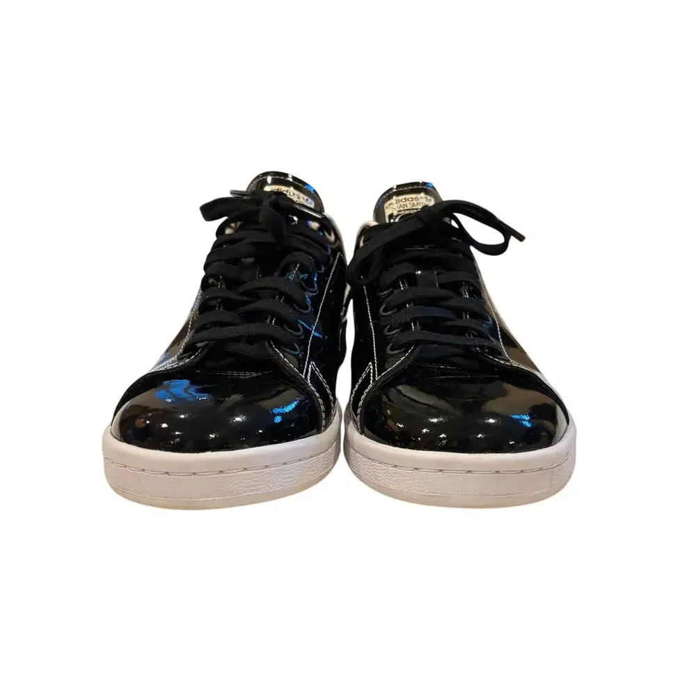 Adidas Stan Smith Shiny Shoes Sneakers FW2299 Black Pink Glam Womens Size 10
